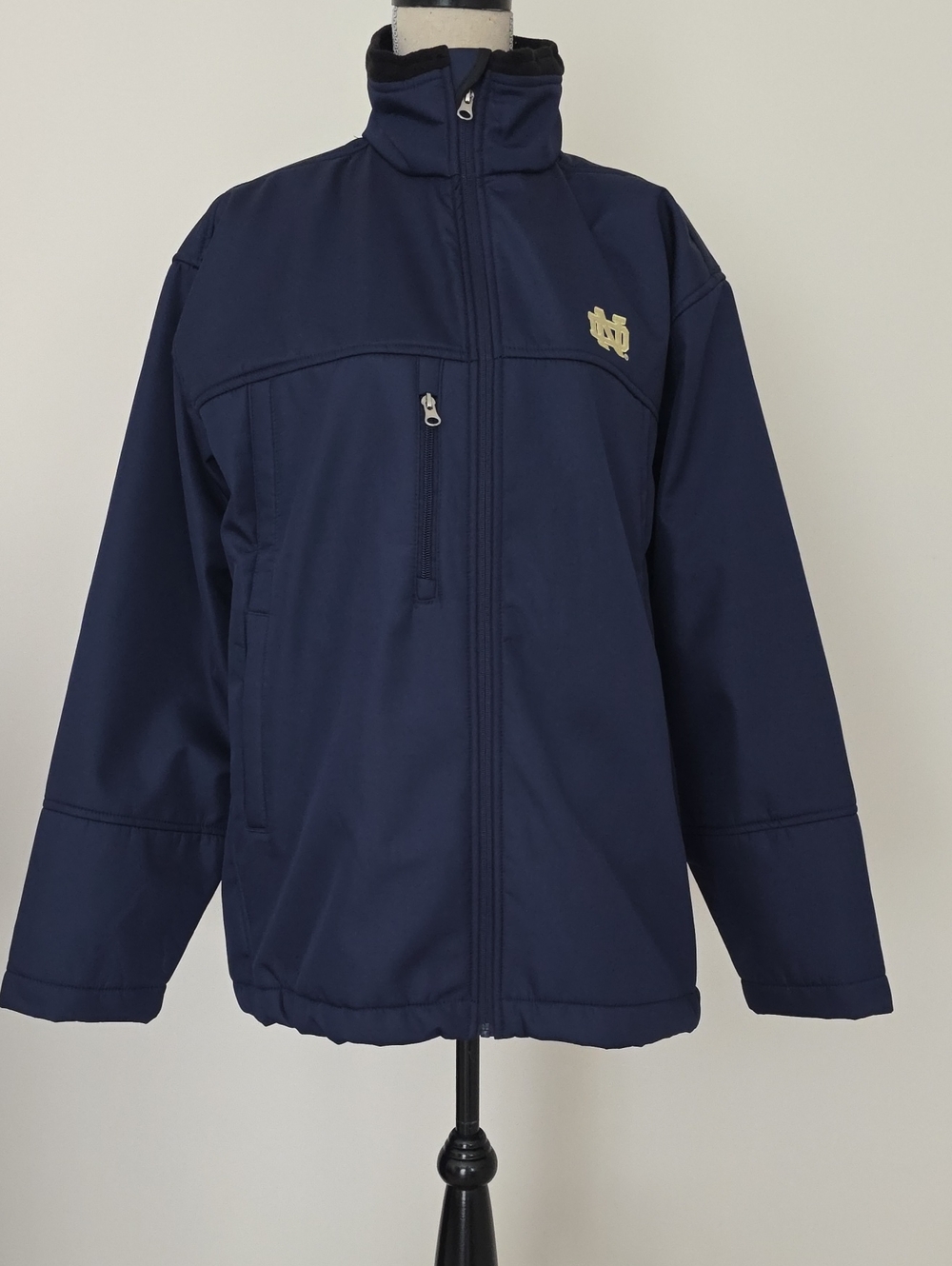 Men's Navy Notre Dame Full-Zip Softshell Jacket Size M